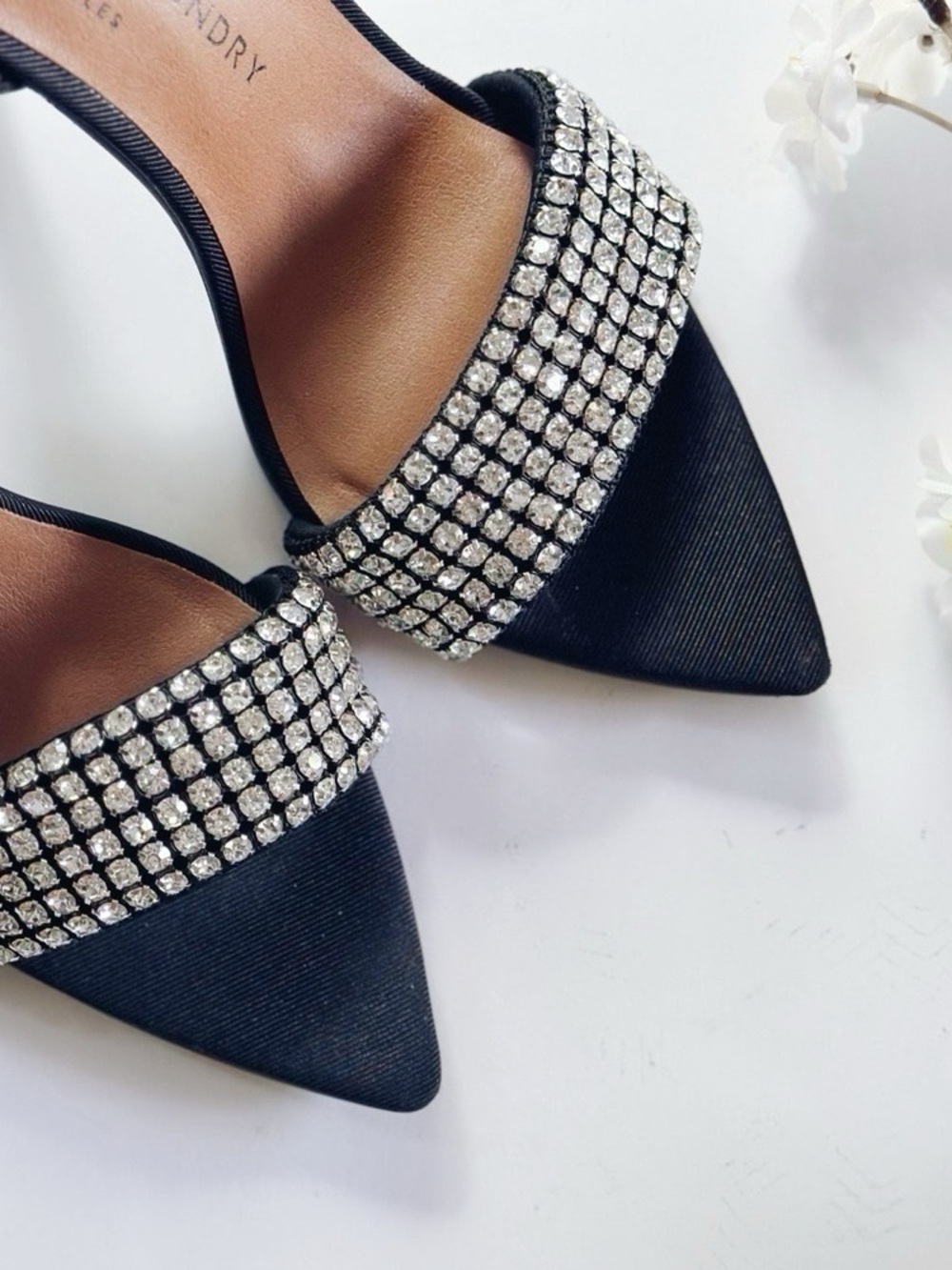 New Chinese Laundry Women’s Justine Sandal Black Rhinestones Ankle Strap - Picture 7 of 12